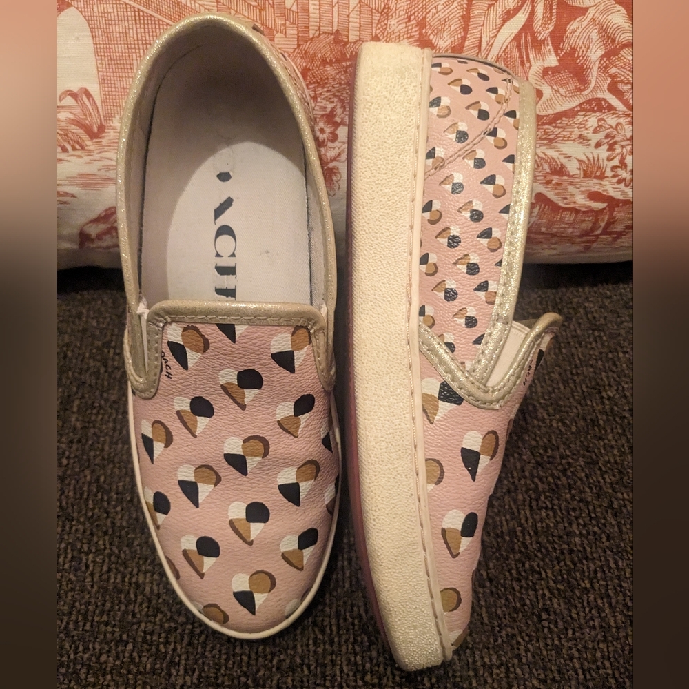 Coach Special Edition blush heart slip on sneaks